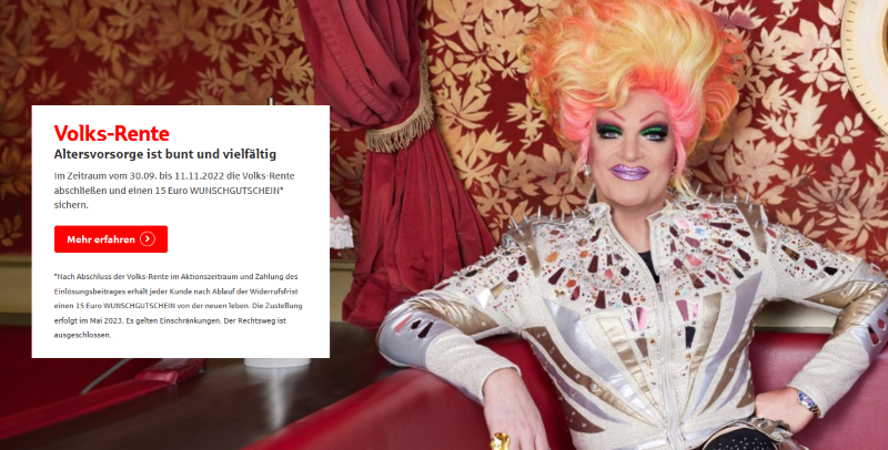 Queere Sparkassenwerbung zur Altersvorsorge