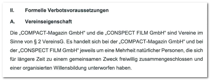 Auszug aus der BMI-Verfügung