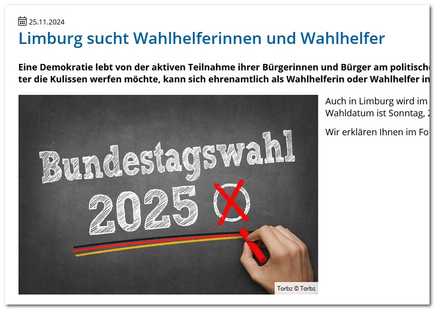 Limburg sucht Wahlhelfer