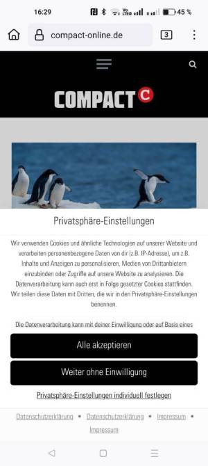 Das angebliche rechtsextreme Magazin Compact ist nicht zensiert.