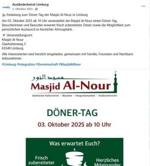 Einladung zum Döner-Tag durch den Ausländerbeirat der Stadt Limburg