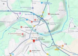 Lage von Moscheen und islamischen Einrichtungen in Limburg